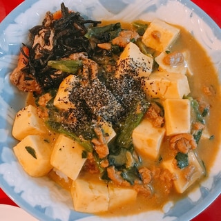 鉄分補給の豆腐&ひき肉カレー